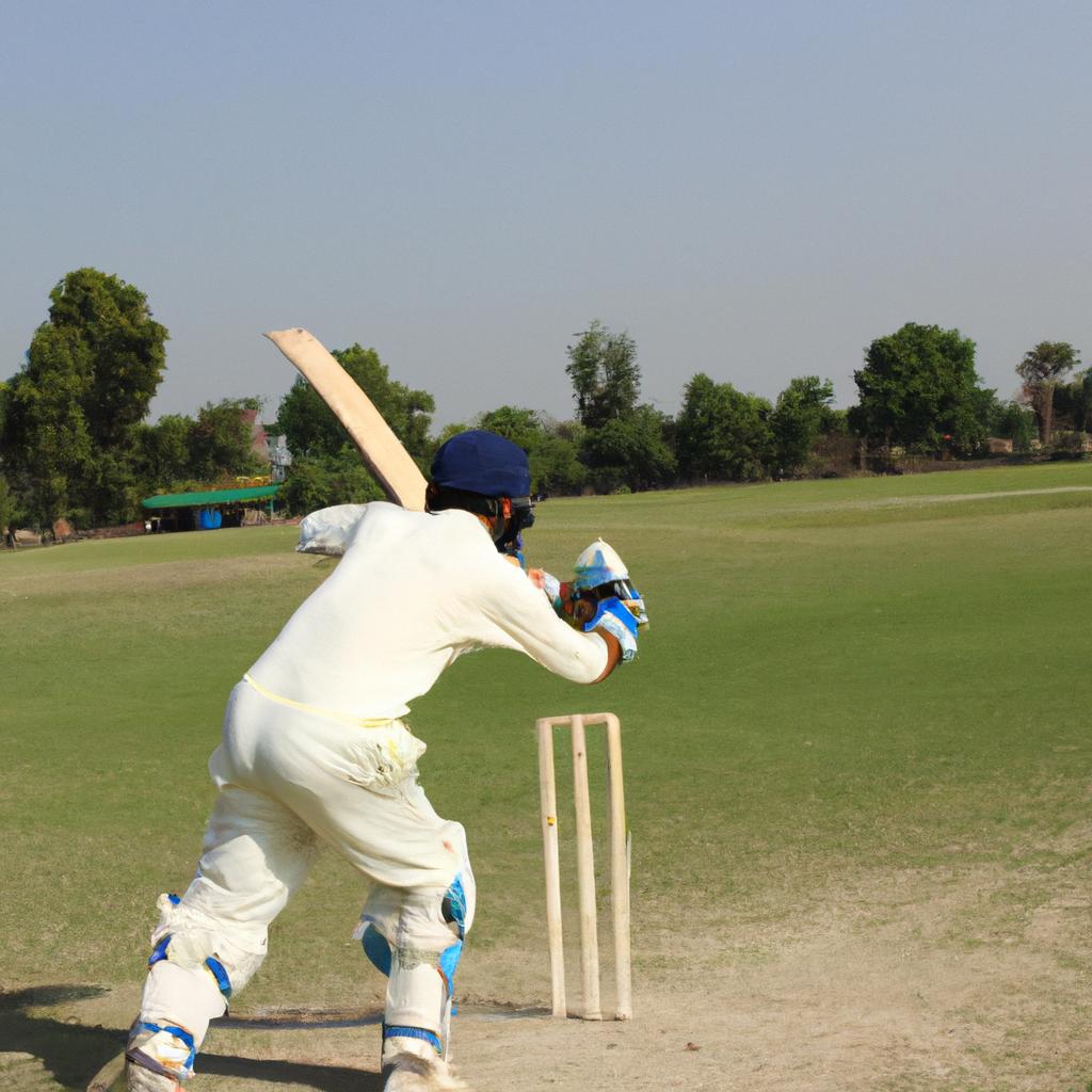 Man batting in a cricket match