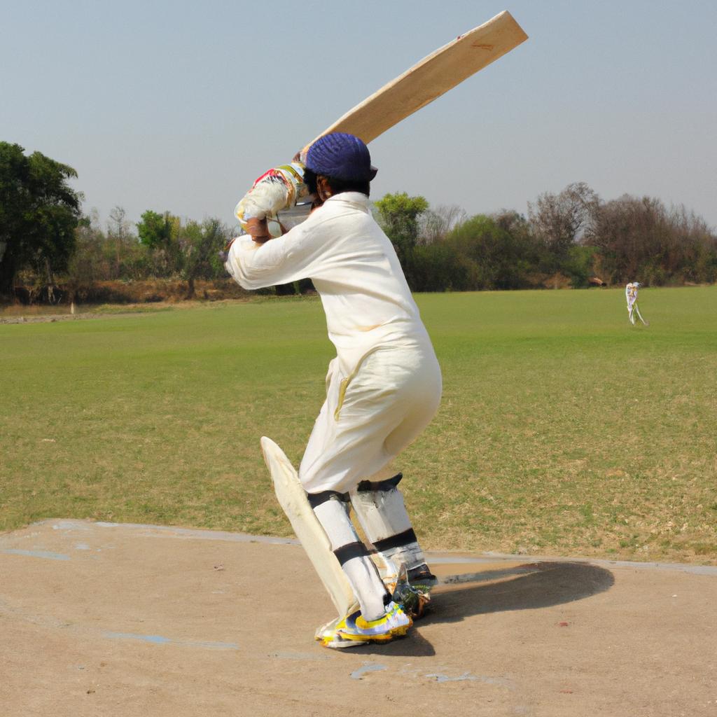 Man batting in a cricket match
