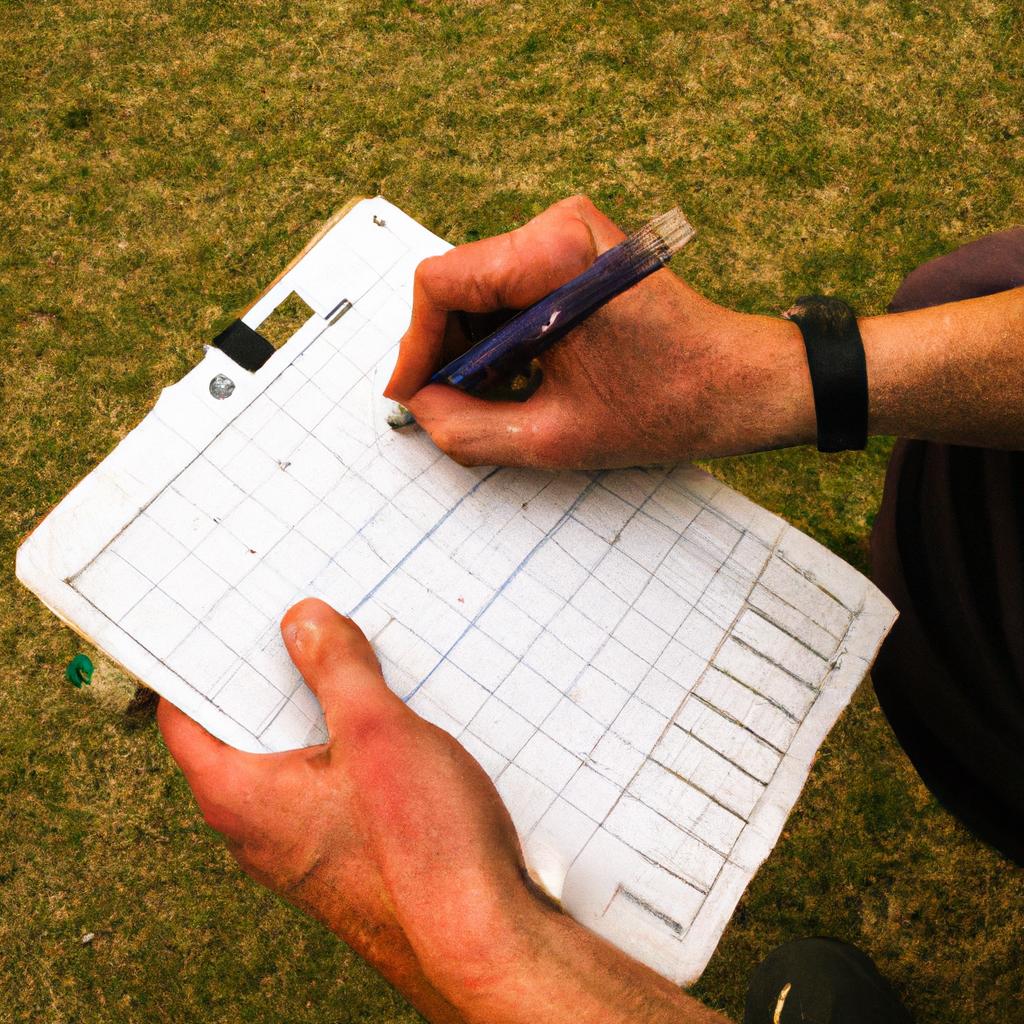 Person keeping score in cricket